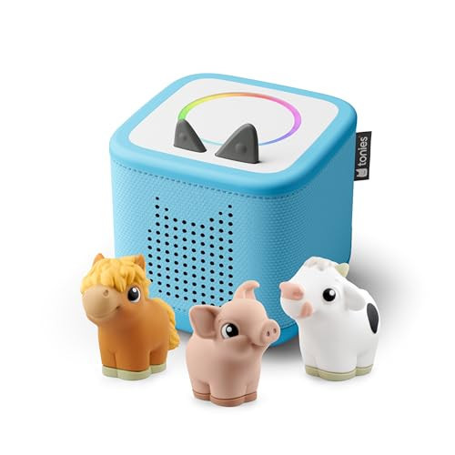 Toniebox 2 My First Farm Bundle for Kids 1+ with Soft and Squeezable Cow, Horse, and Pig - Sky Blue | Amazon (US)