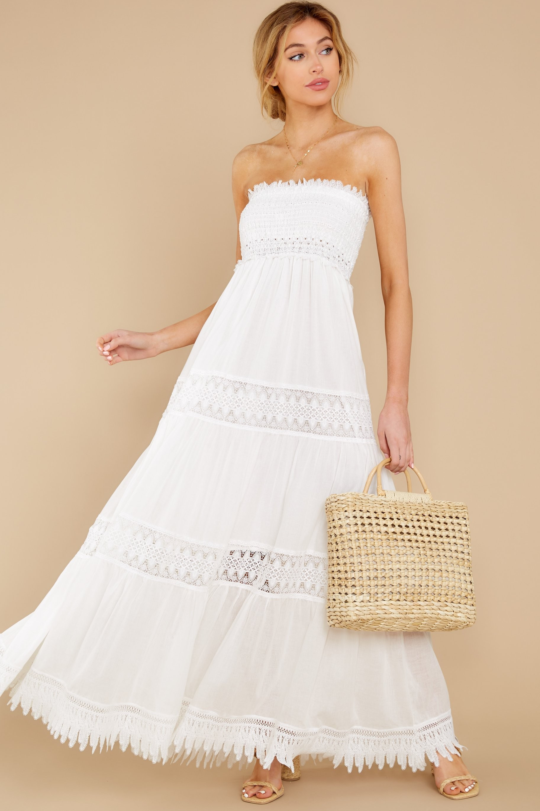 Closer To Me White Maxi Dress | Red Dress 