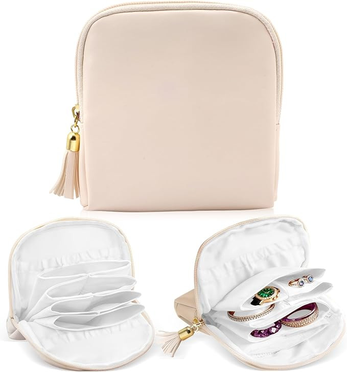 URSKYTOUS Small Travel Jewelry Case Traveling Jewelry Organizer for Women Portable Jewelry Pouch ... | Amazon (US)