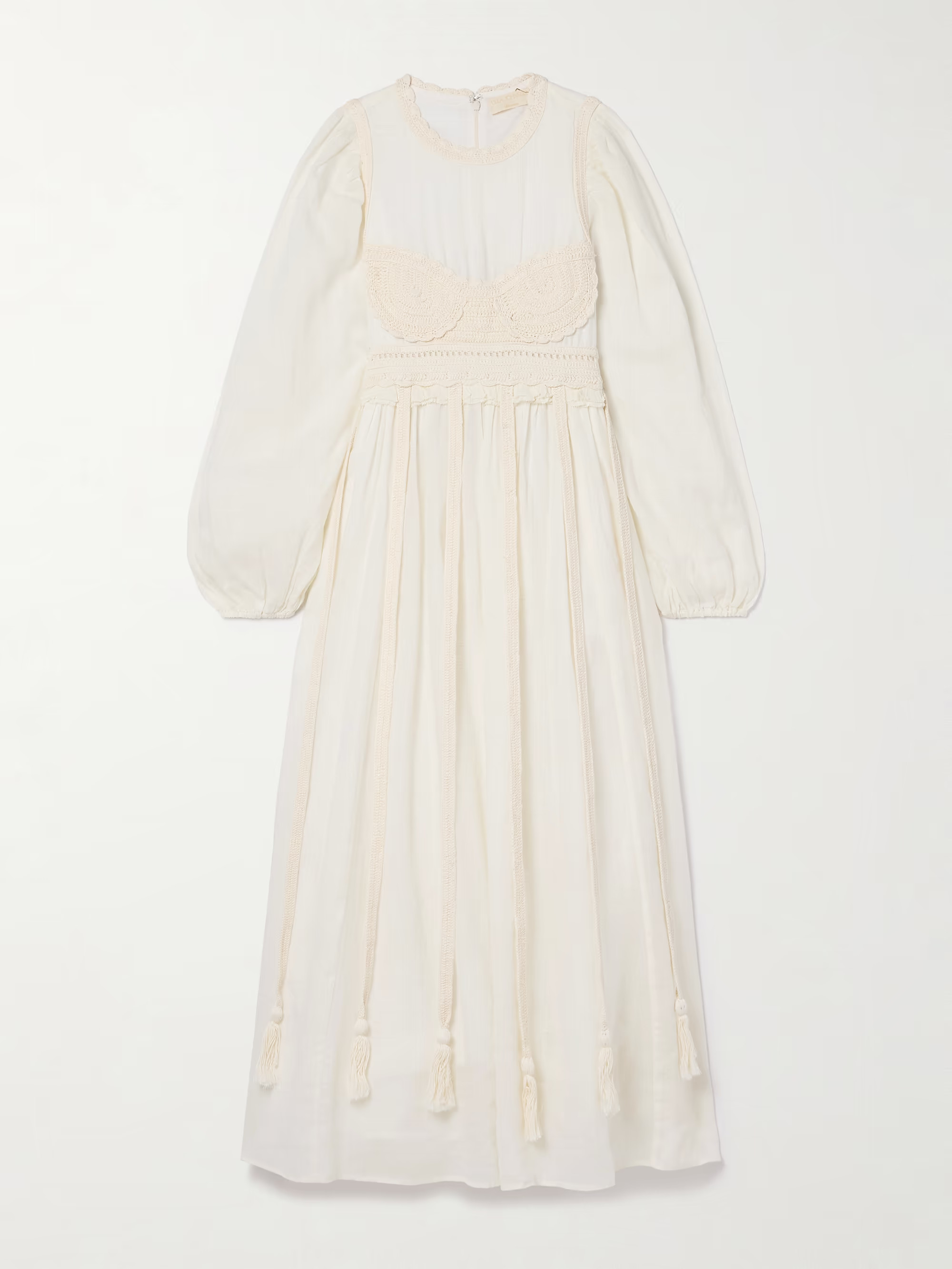 Aviva knitted cotton-trimmed ramie midi dress | NET-A-PORTER (US)