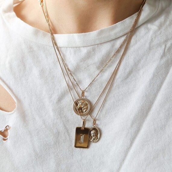 Roman Necklace - Gold Necklace - Medallion Necklace - Coin Necklace Gold - Layering Necklace - Co... | Etsy (US)