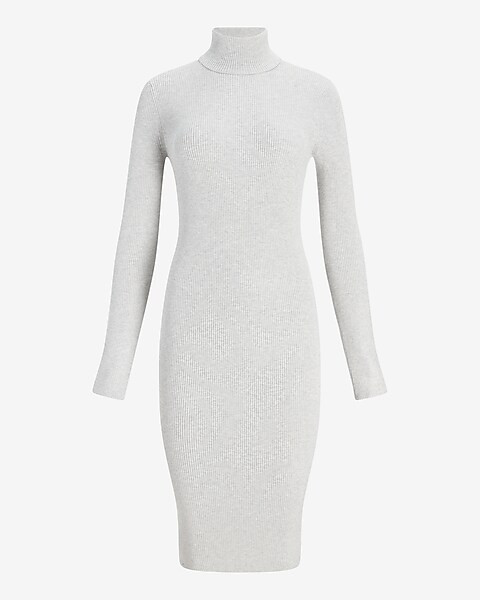 Ribbed Turtleneck Midi Sweater Dress | Express