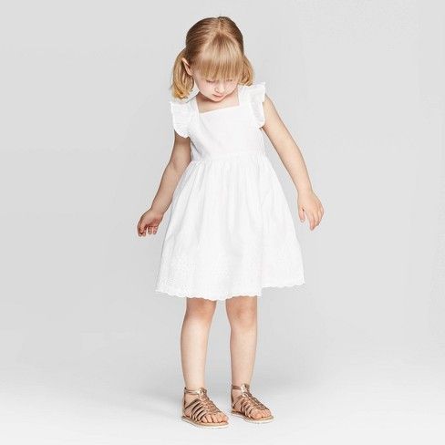 OshKosh B'gosh Toddler Girls' Tank Top Eyelet Dress - White | Target