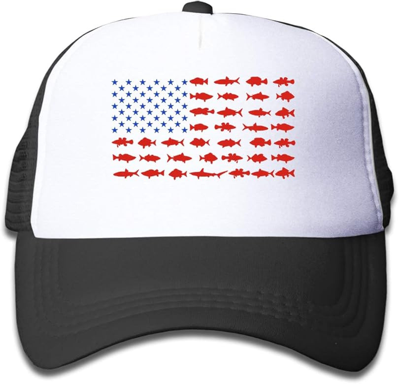 OASCUVER Kid Printing Sharks Flag Hat Toddler Mesh Trucker Boys Girls Adjustable Snapback Baseball C | Amazon (US)