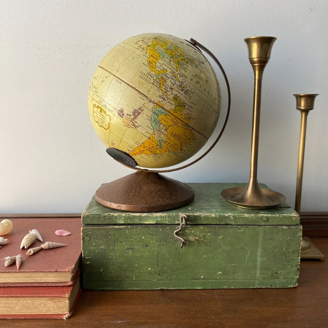 Vintage Rusty Globe Bank, The Revere, Six Inch Globe by Replogie, Made in the U.S.A. | Vintage Gl... | Etsy (US)