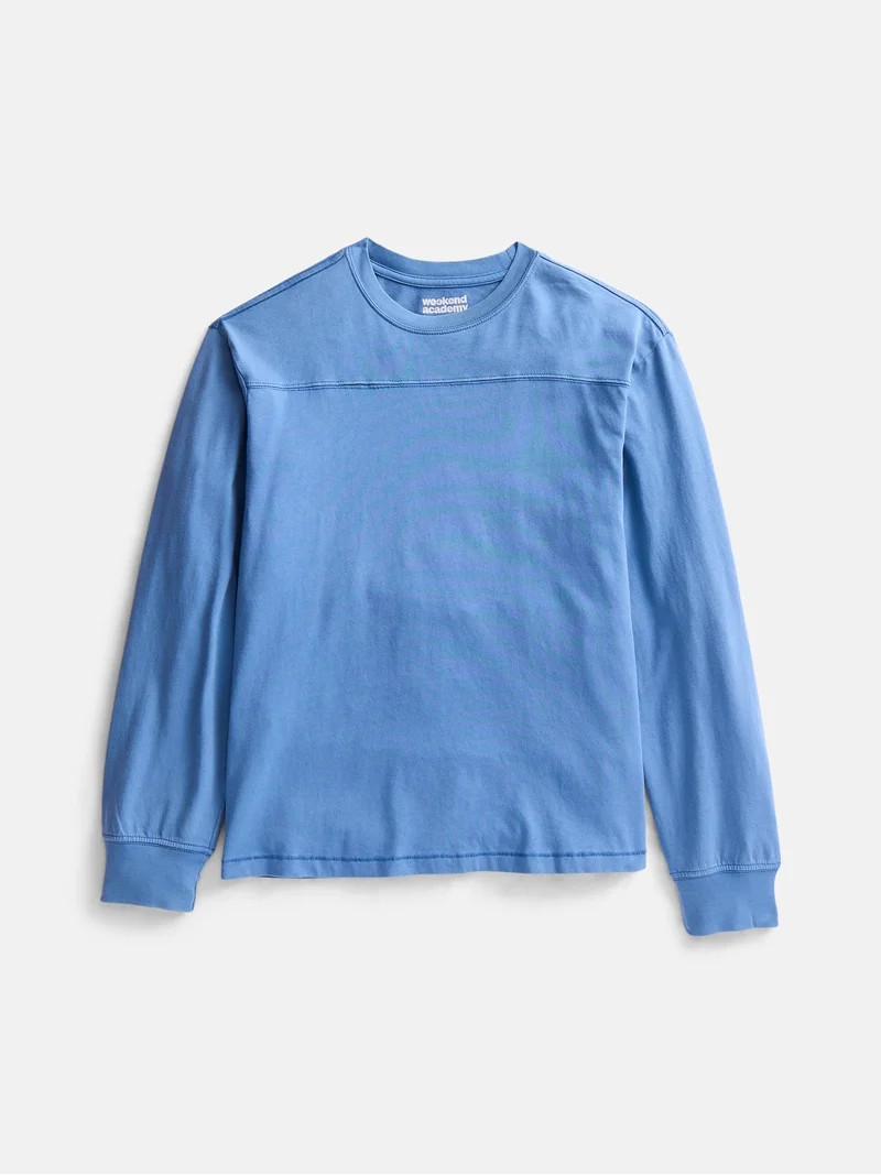 Weekend Academy Boys Football Yoke Tee with Long Sleeves, Sizes XS-XXL | Walmart (US)