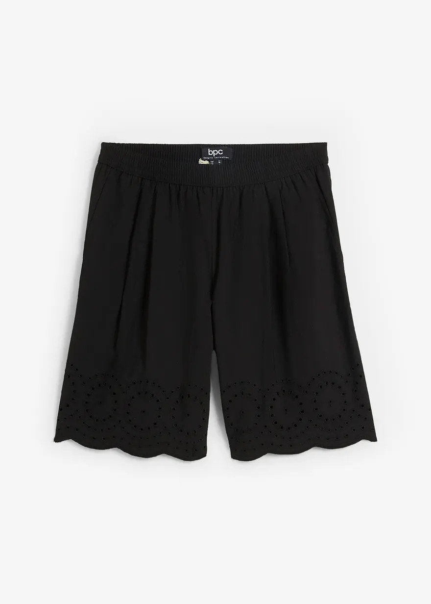 Baumwollshorts mit Lochstickerei schmeichelt durch weiter Passform der Figur | Bonprix DE