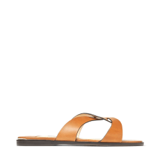 Cuoio Vachetta Leather Flat Sandals with Crossover Straps | Jimmy Choo (US)