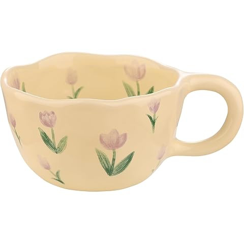 Ceramic Coffee Mug, Creative Flower Fruit Cup for Women Friends, 8.5 oz/250 ml Cute Coffee Mugs f... | Amazon (US)