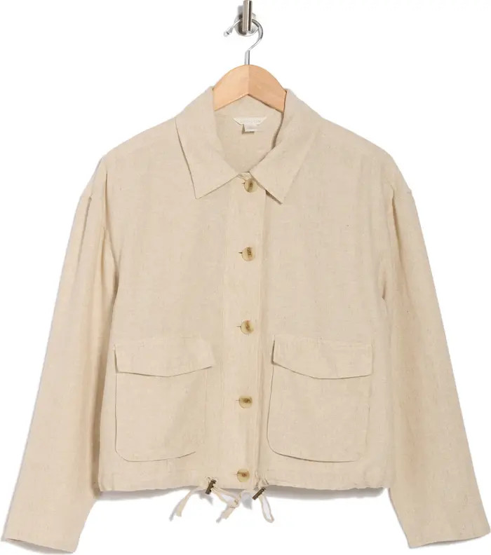 Linen Blend Utility Shirt Jacket | Nordstrom Rack