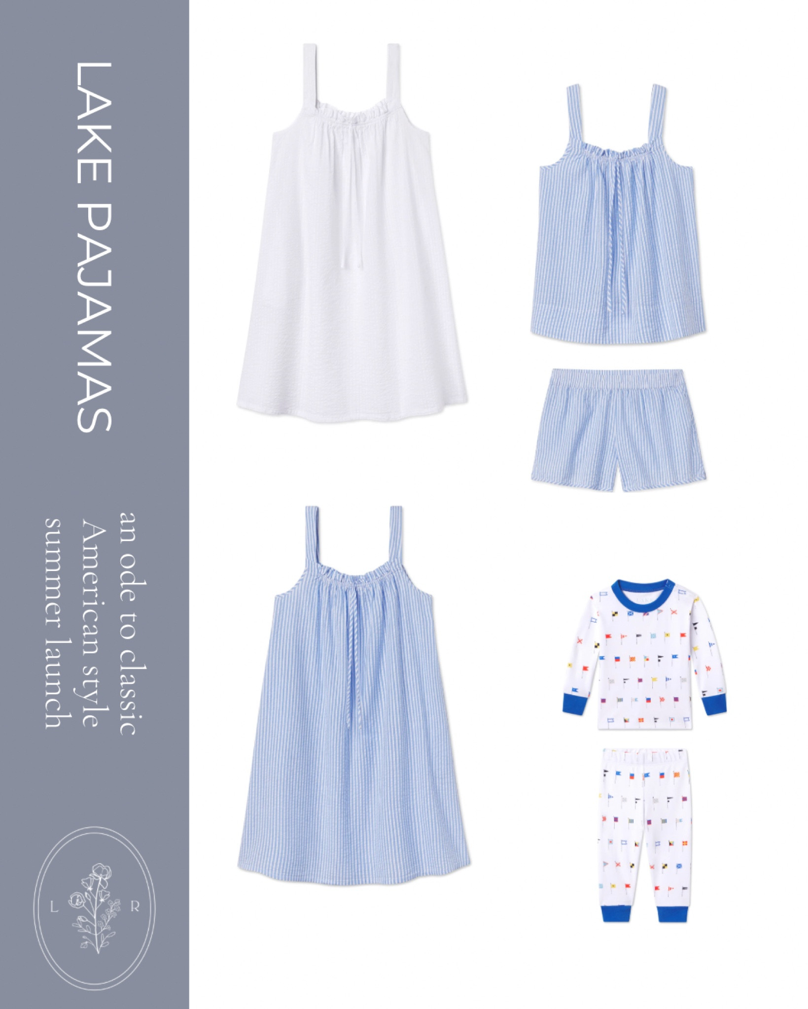 LAKE summer Americana style pajamas - seersucker pajamas, Fourth of July pajamas, baby pajama set 

#LTKfamily #LTKbaby #LTKstyletip