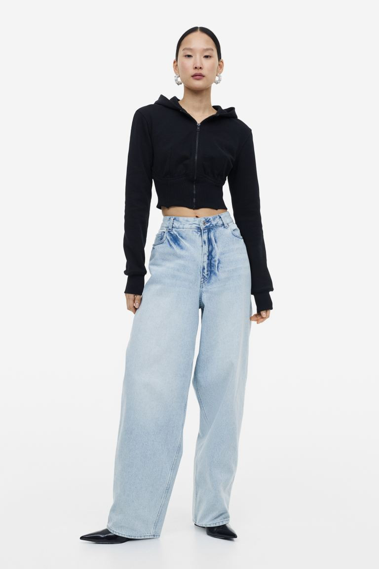 Hooded Crop Sweatshirt Jacket | H&M (US + CA)