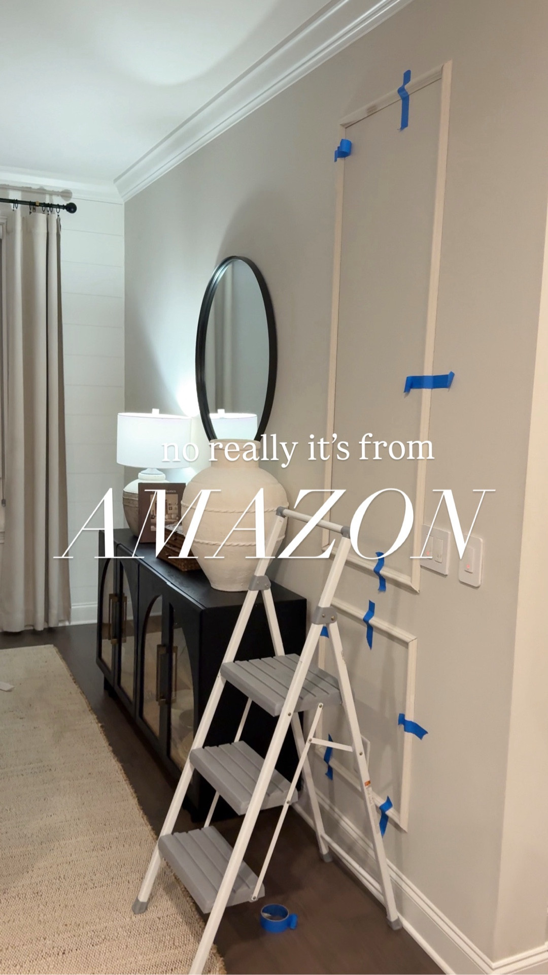 Okay so this is pre-cut wainscoting, comes with a full one-pager of the measurements and every piece is labeled with a number 1-3. All you do is measure your wall accordingly, put some adhesive on each one, and caulk around it. 

I painted them before hand to match the wall (which I do NOT recommend— just paint it after since you have to caulk. Dumb move) 

Finishing it tomorrow!

•
•
Amazon home finds, dining room decor, wainscoting, board and batton, cozy neutral home, accent wall

#LTKFindsUnder50 #LTKHome