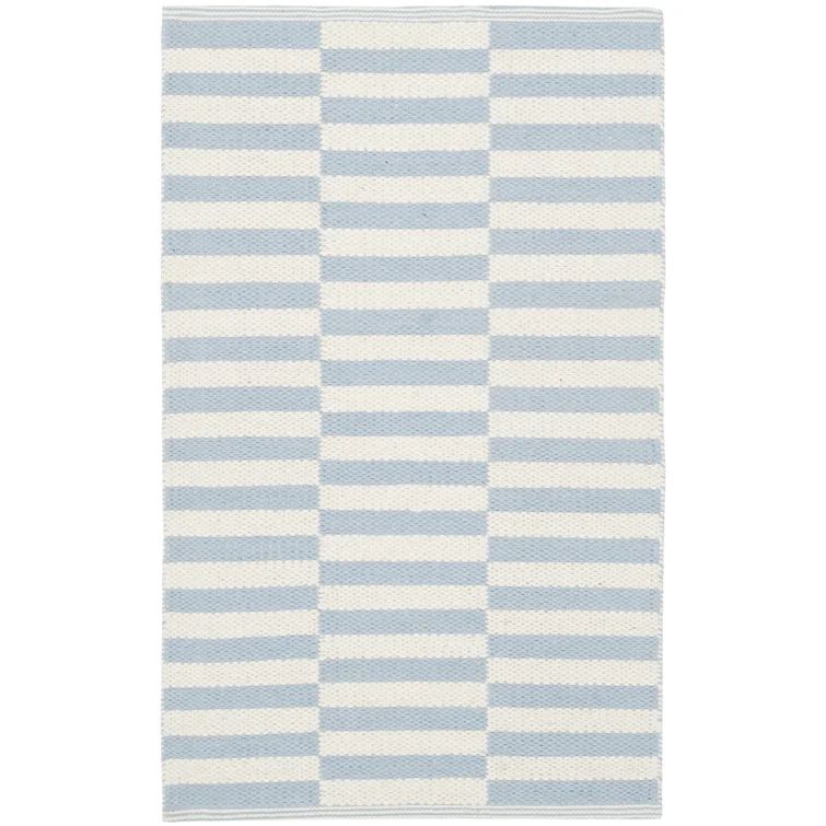 Orwell Handmade Flatweave Cotton Ivory/Light Blue Rug | Wayfair North America