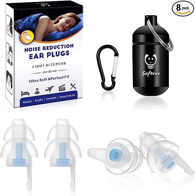 Small Ear Plugs for Sleeping Noise Cancelling, 2 Pairs Reusable Soft Silicone Earplugs Sound Bloc... | Amazon (US)