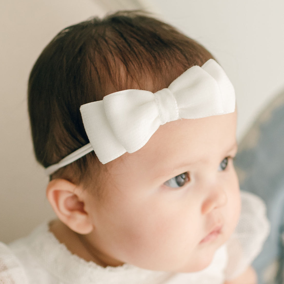 Emily Velvet Bow Headband | Baby Beau & Belle