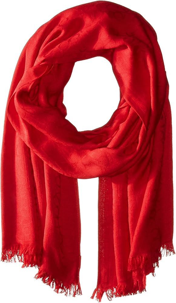 Calvin Klein Lightweight Pashmina Scarf with Tonal Logo Pattern | Amazon (US)