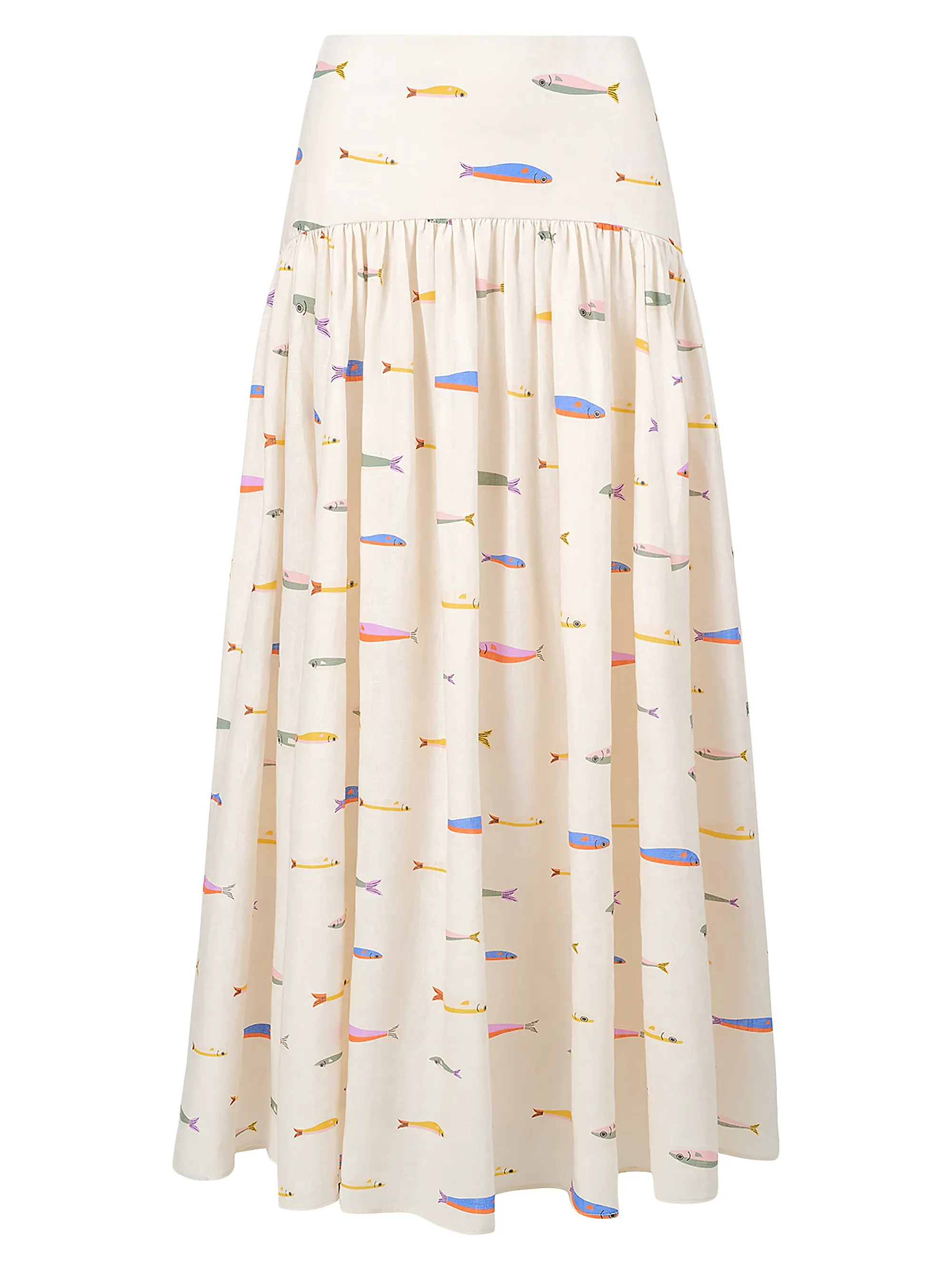 StaudProcida Fish-Print Linen Maxi Skirt | Saks Fifth Avenue