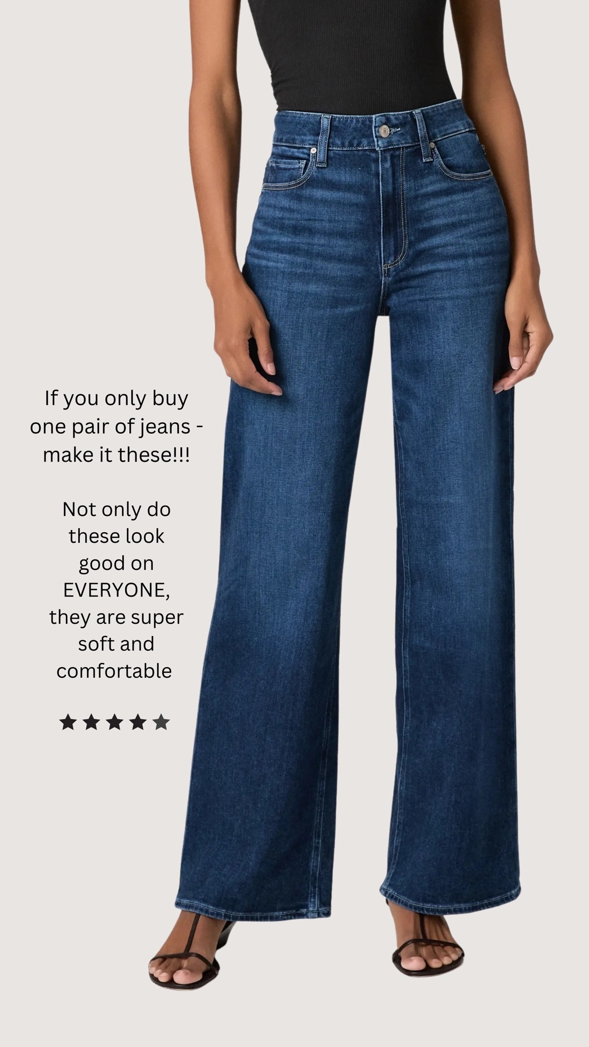 If you only buy ONE pair of jeans … MAKE IT THESE!!! 🌟🌟🌟🌟🌟 

After 25 years as Nordstrom buyer and personal stylist - I can confidently say these are my highest recommendation when it comes to jeans! 

The fit is so flattering, they’re super soft, and have the perfect amount of stretch (but no sag). Oh, and they look good on EVERYONE! 

Trust me - you cannot go wrong with these! 

Fit runs true to size. If between sizes, size down.