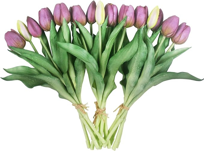 15pcs Artificial Tulips Flowers, Fake Tulips Real Touch, Faux Latex Tulips Bouquets, for Party We... | Amazon (CA)