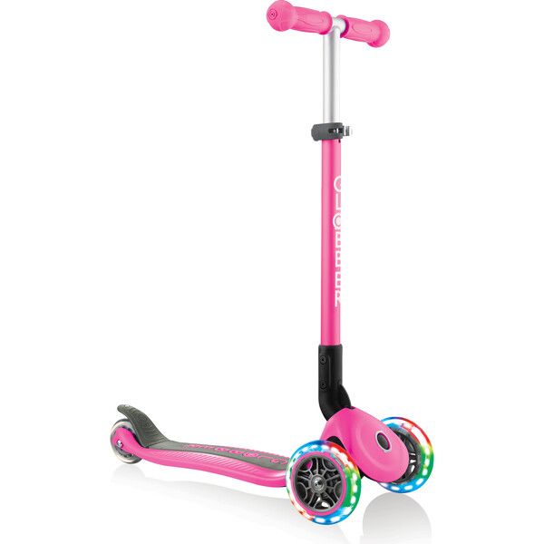 Primo Foldable Scooter with Lights, Deep Pink | Maisonette