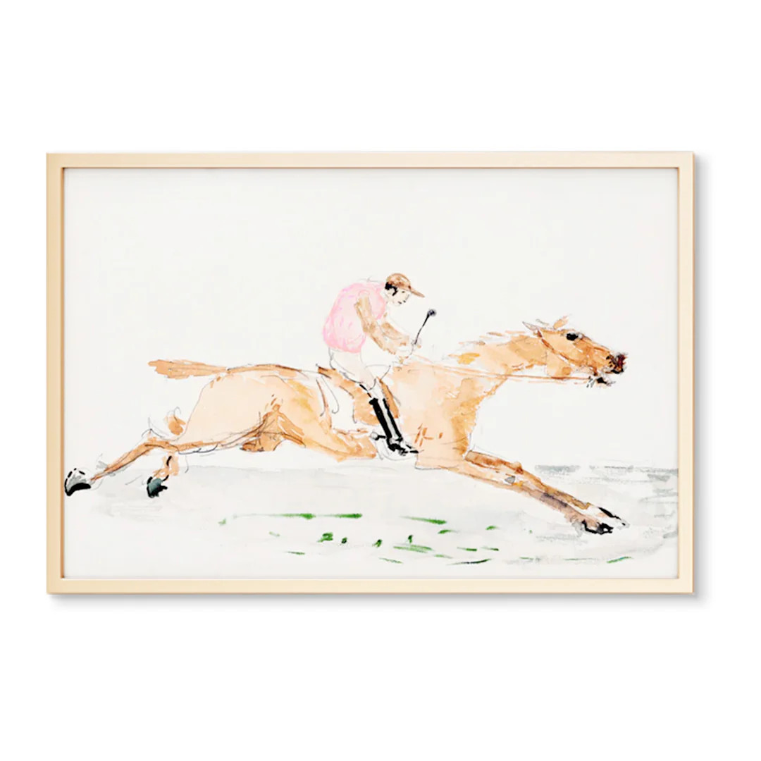 Vintage Watercolor Jockey Art Prints | Multiple Colors and Sizes | Urban Garden Prints