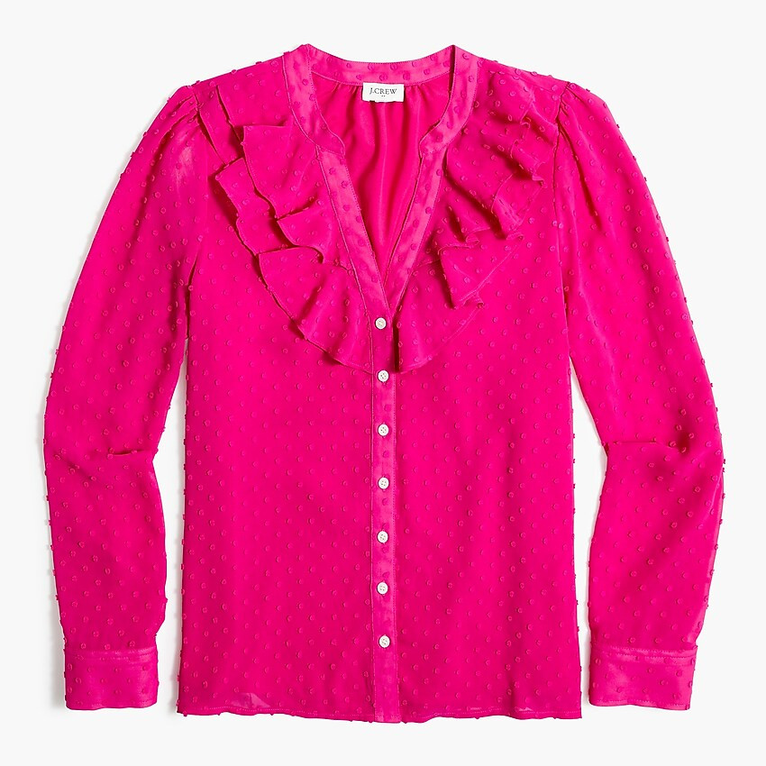 Clip-dot ruffle button-up shirt | J.Crew Factory