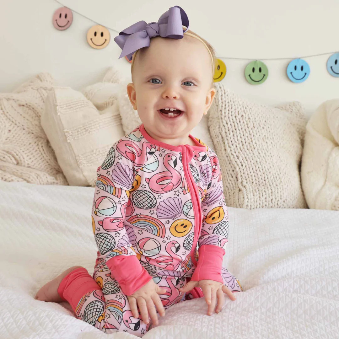 Floatie Friends Convertible Zip Romper | Pink | Caden Lane