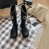 Designer Boots Thick Heel Thick Sole Long Boots Fashion Square Toe Women Rain Boots Men Women Rub... | DHGate
