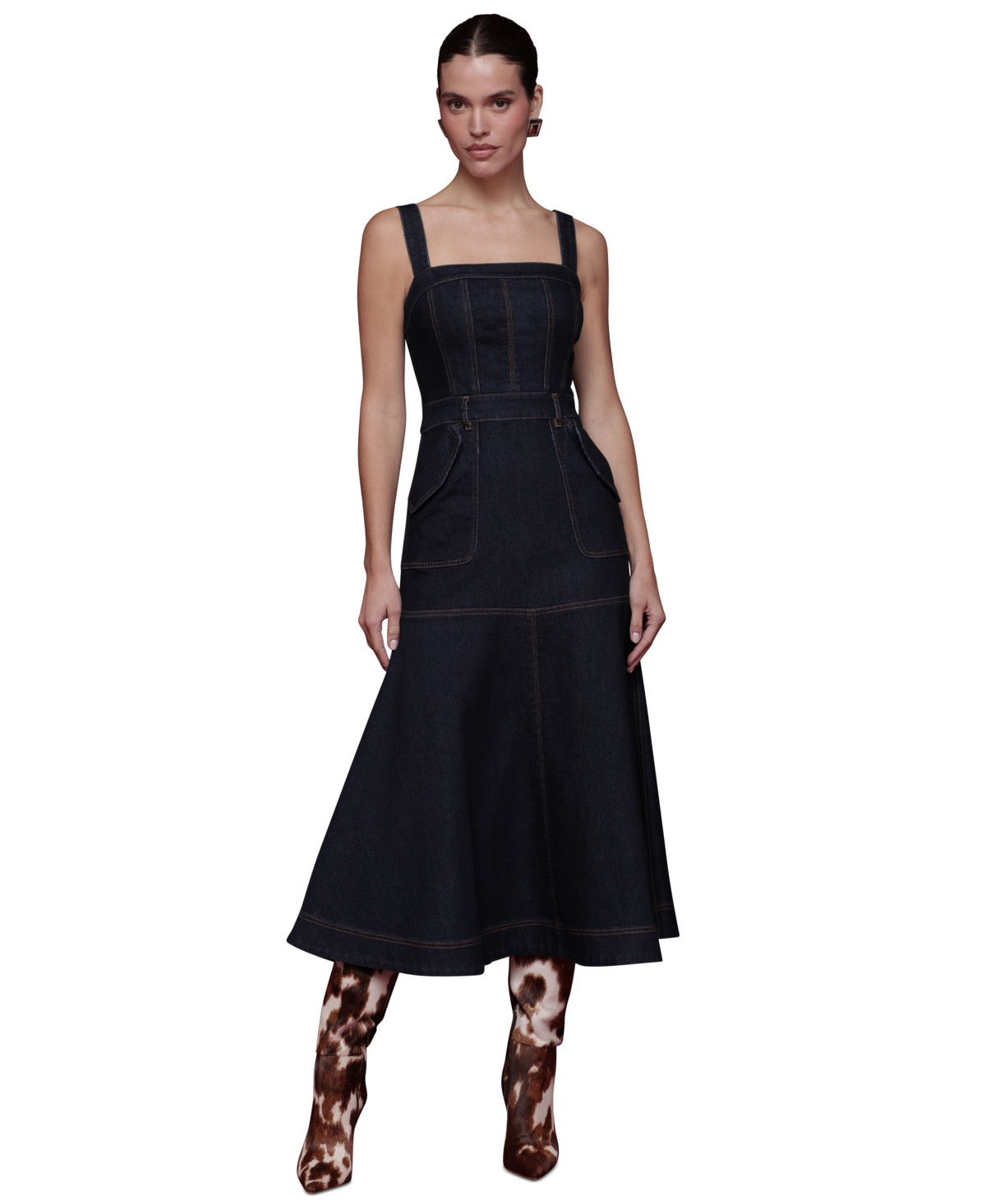 Avec Les Filles Women's Denim Midi Dress - Royal rinse | Macy's