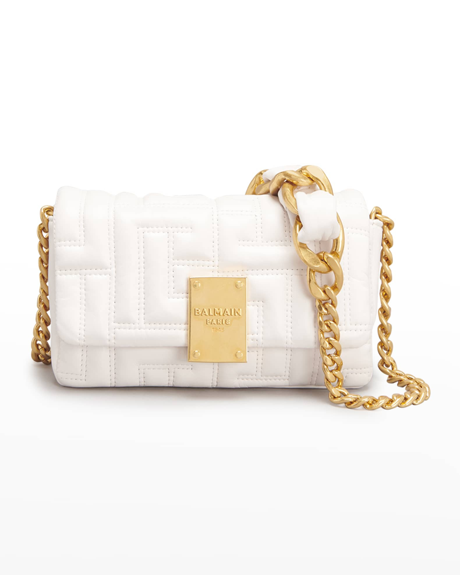 Balmain 1945 Mini Monogram Quilted Crossbody Bag | Neiman Marcus