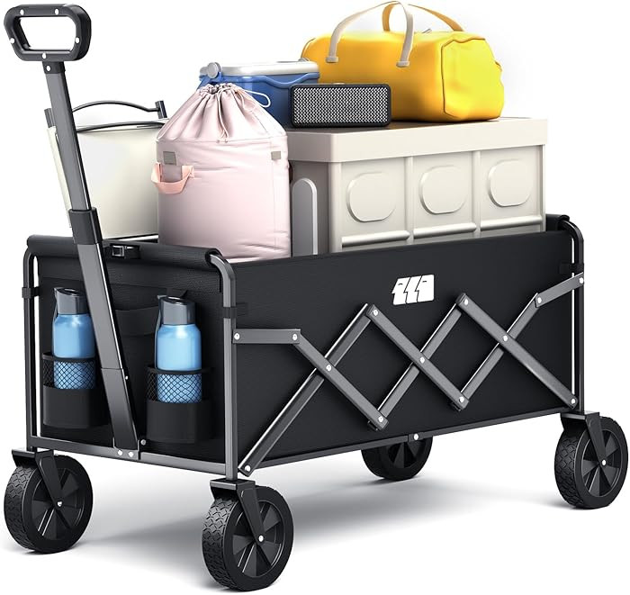 Collapsible Foldable Wagon, Folding Wagon with Wheel Heavy Duty with 180lbs Weight Capacity Light... | Amazon (US)