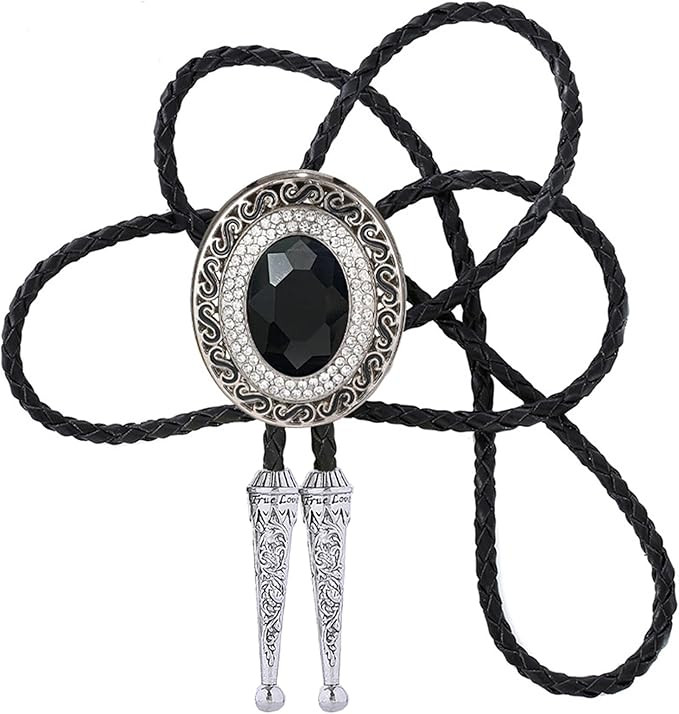 Western Bolo Tie Cowboy Bolo Ties Rhinestone Necklace Bola Tie for Men Women | Amazon (US)