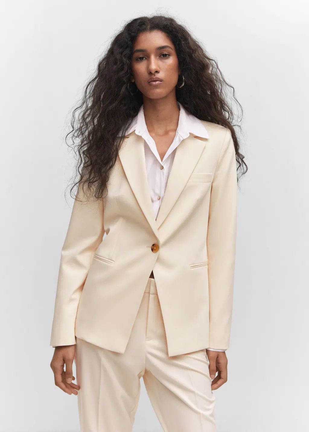 Pinstripe suit blazer -  Women | Mango United Kingdom | MANGO (UK)