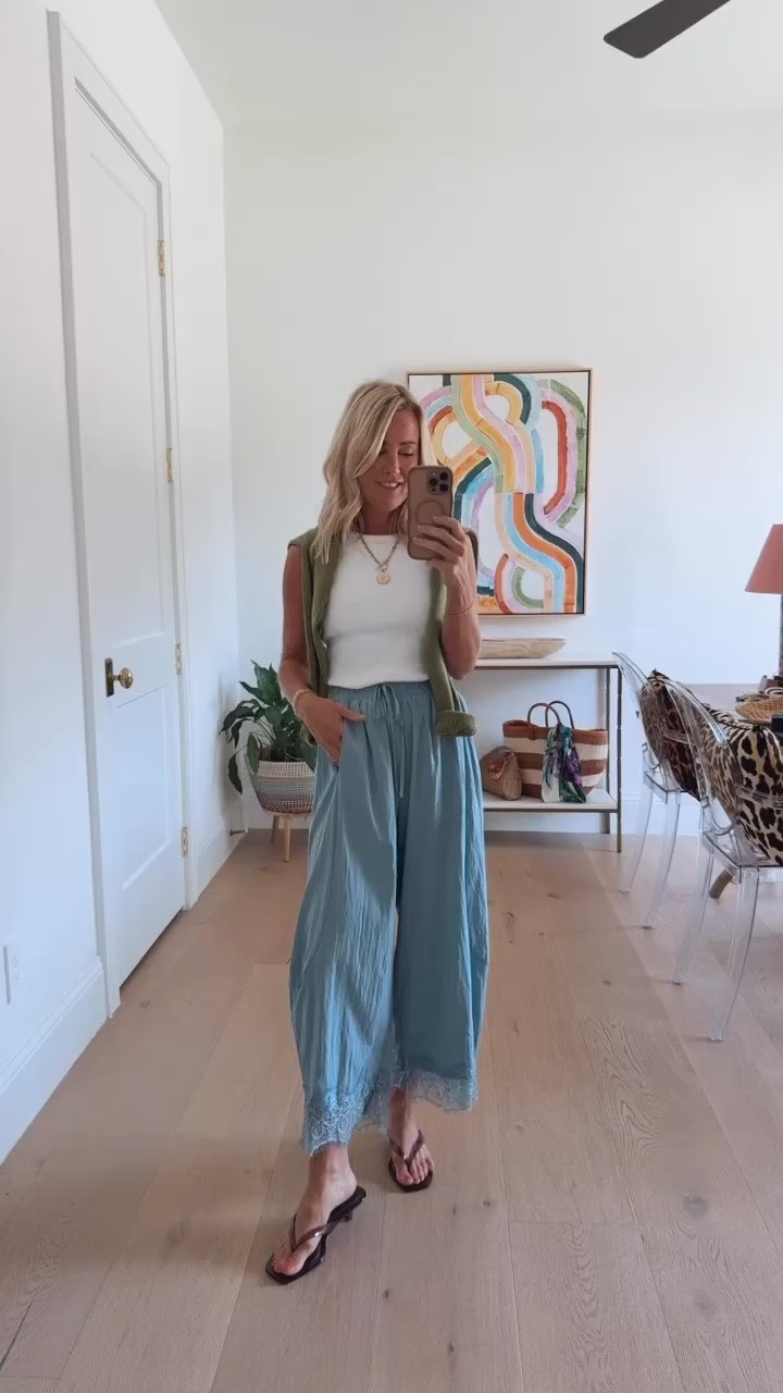 How fun are these pants?! Love this cutie fit.
Tank: small
Sweater: small
Pants: xs

#LTKOver40 #LTKSeasonal #LTKootd