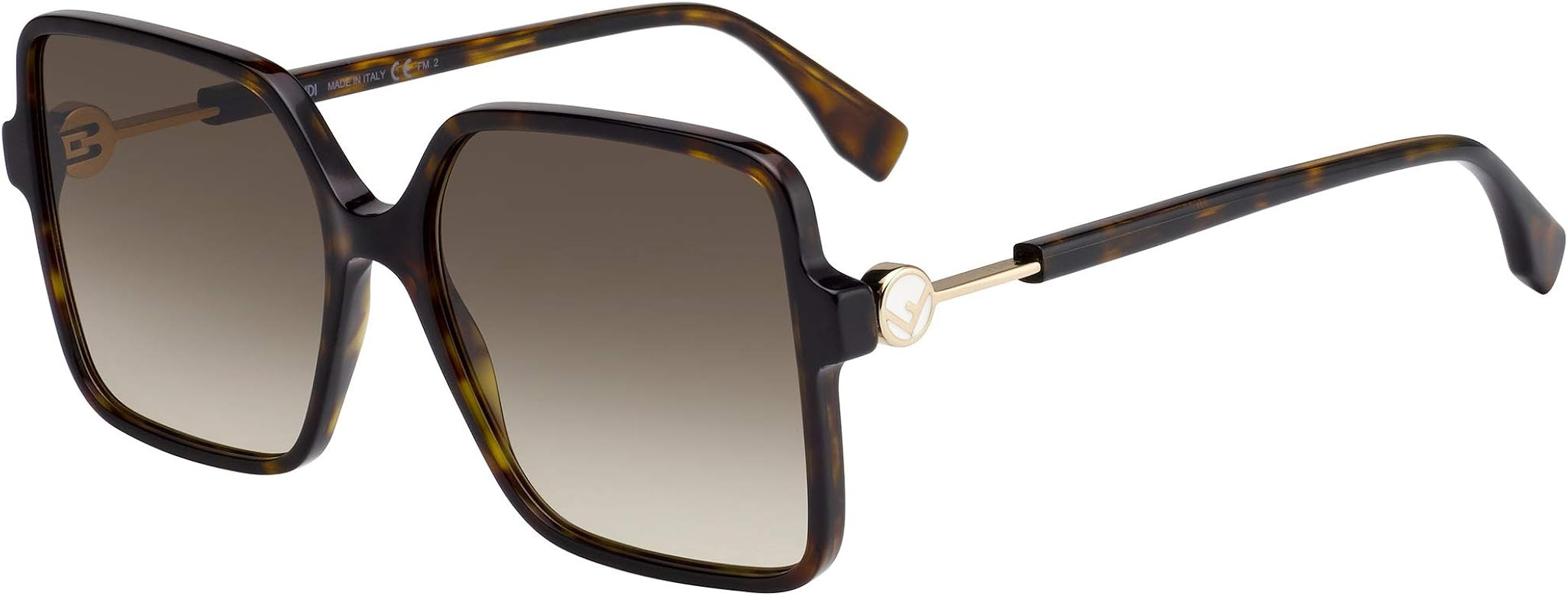 Fendi F IS FENDI FF 0411/S DARK HAVANA/BROWN SHADED 58/17/145 women Sunglasses | Amazon (US)
