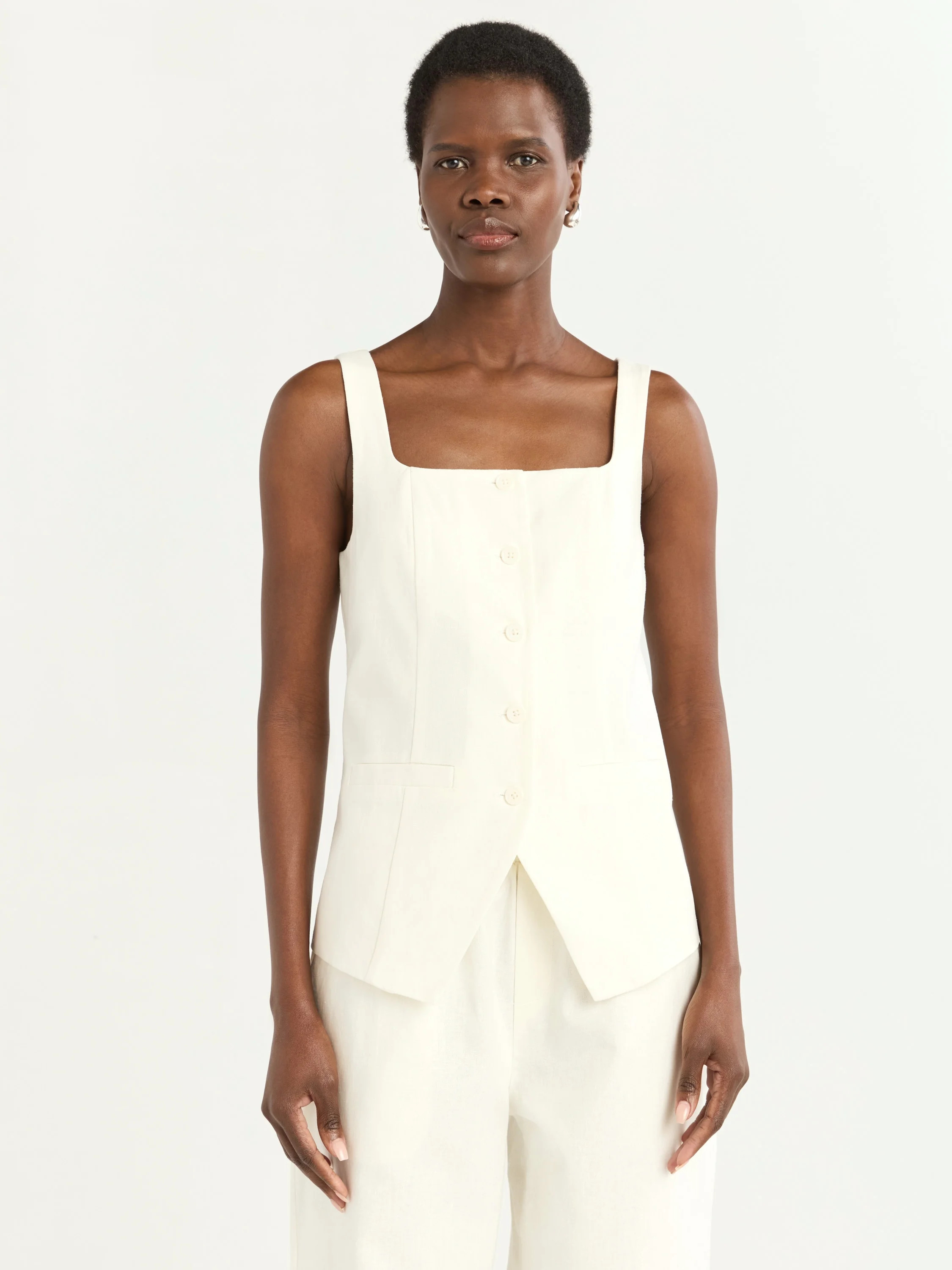 Scoop Women's and Women's Plus Linen Blend Longline Vest, Sizes XS-4X | Walmart (US)