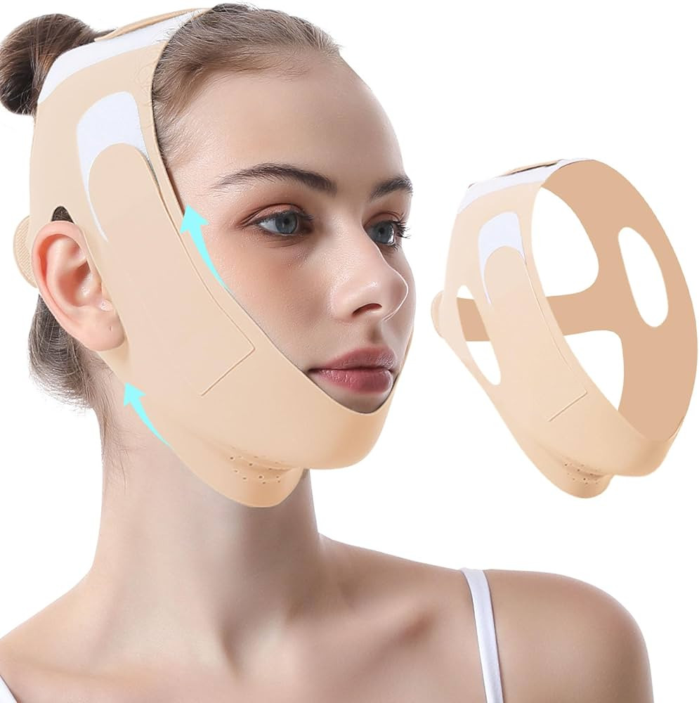 Chin Strap for Sleeping,Adjustable Face Mask Jawline Shaper with Skin-Friendly And Breathable Mat... | Amazon (US)