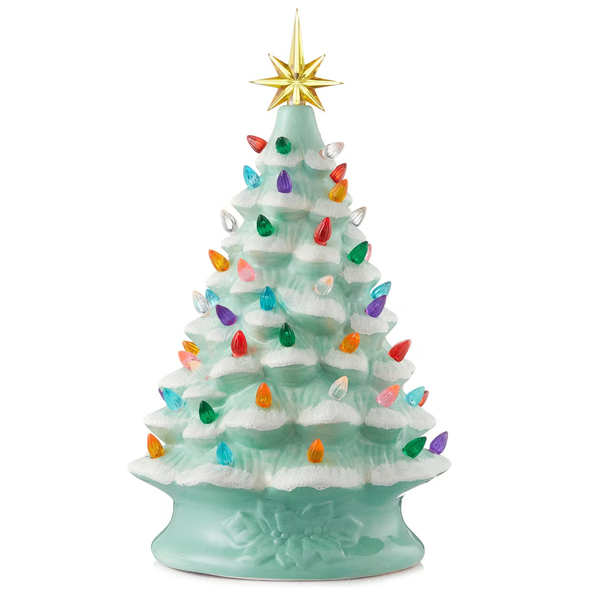 Casafield 15" Pre-Lit Ceramic Christmas Tree Hand-Painted Tabletop Decor with Lights | Target
