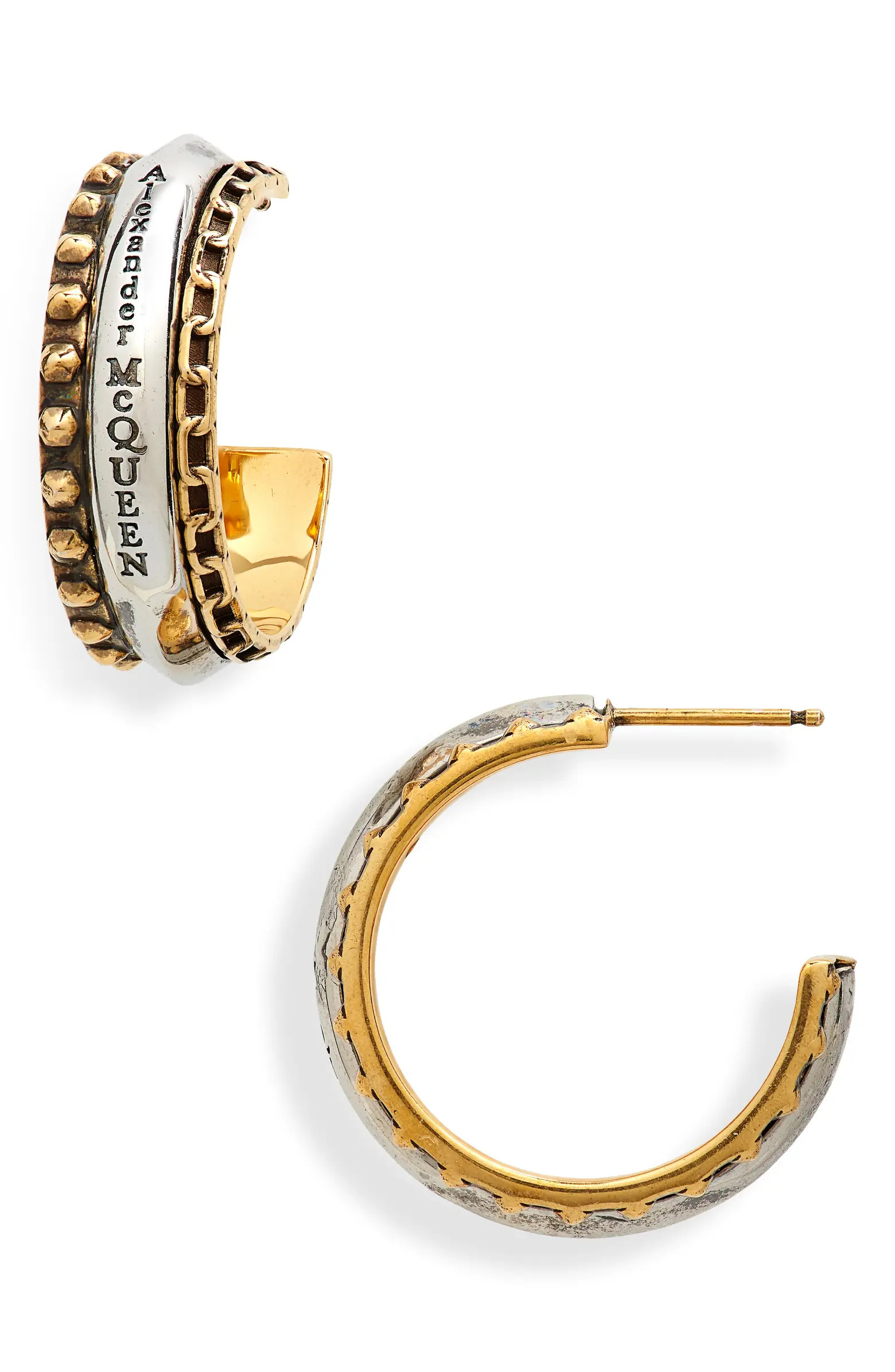 Alexander McQueen Punk Mini Hoop Earrings | Nordstrom | Nordstrom