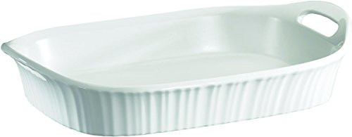 Corningware 1105936 French White 3qt/2.85L Oblong Ceramic Casserole Bakeware Dish | Amazon (US)