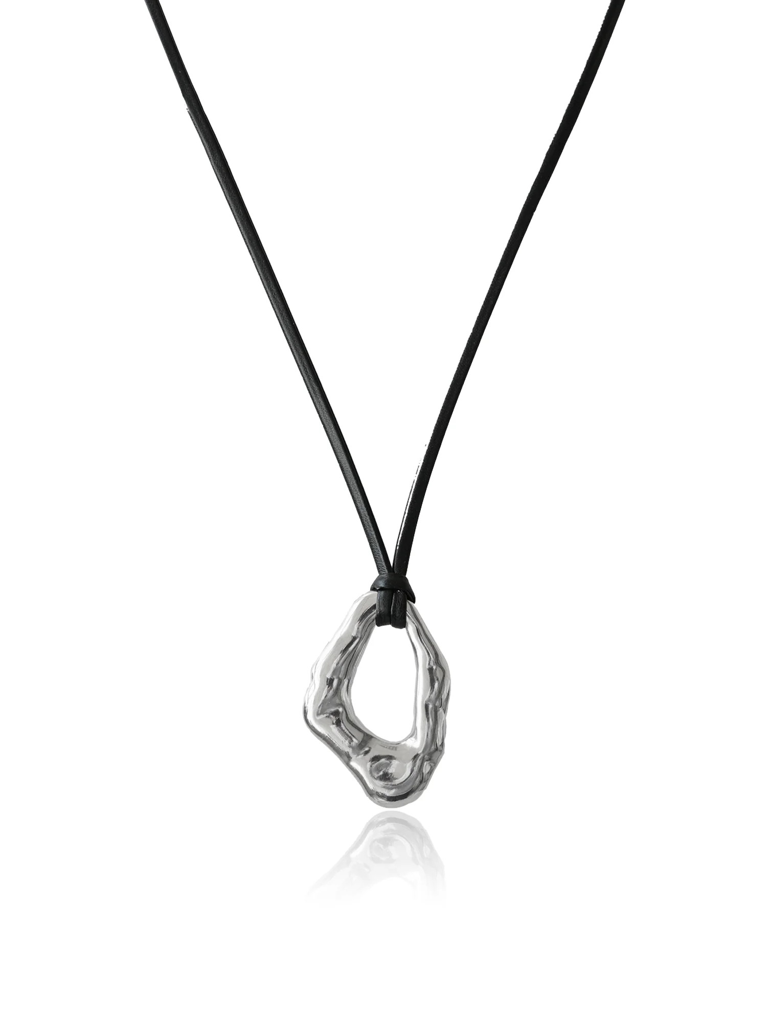 Time and Tru Women's Black Pu Adjustable Necklace In Silver Plated Color | Walmart (US)