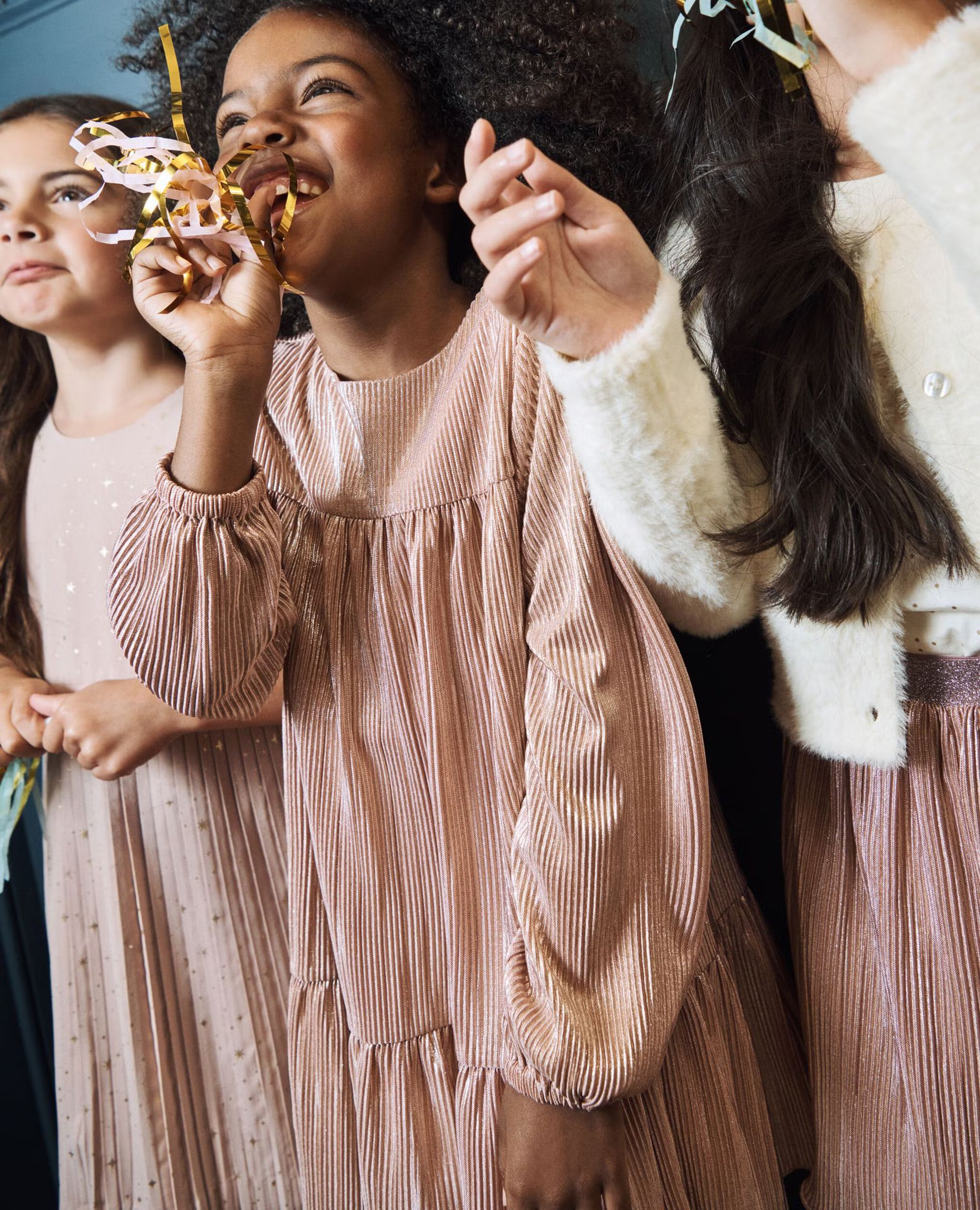 Long Sleeve Metallic Tiered Dress | Hanna Andersson