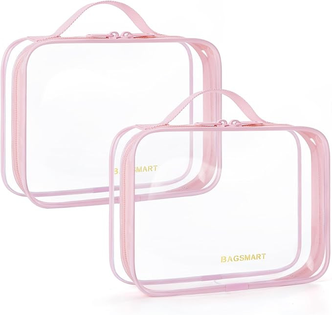 BAGSMART Clear Toiletry Bag, TSA Approved Travel Toiletry Bag Carry On Travel Accessories Bag Air... | Amazon (US)