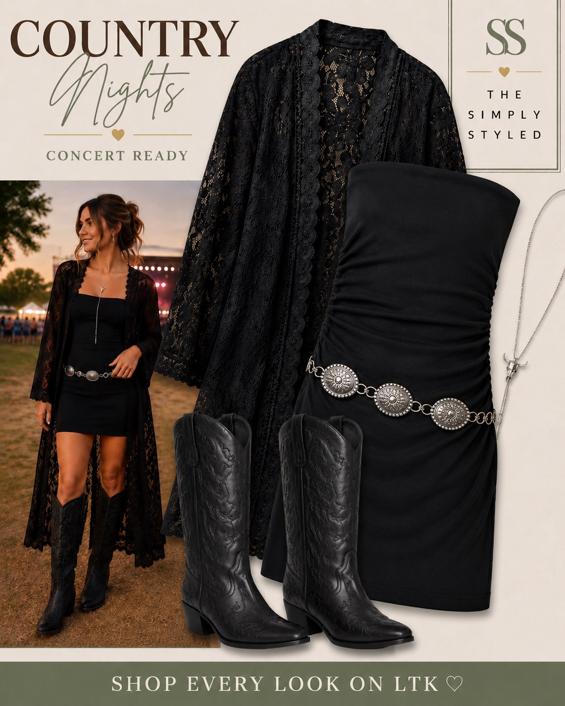 9 country concert outfits you’ll wear on repeat 🤠✨

Country concert outfit ideas • western style • cowboy boots • concert fashion • summer concert outfit • Nashville style • denim shorts • denim skirt • eyelet tops • graphic tees • western belts • fringe bags • rodeo outfit • country music festival • Ella Langley inspired style • casual western wear • feminine western outfits • boot stitch cowboy boots • concert-ready looks • affordable fashion finds • LTK outfit inspiration