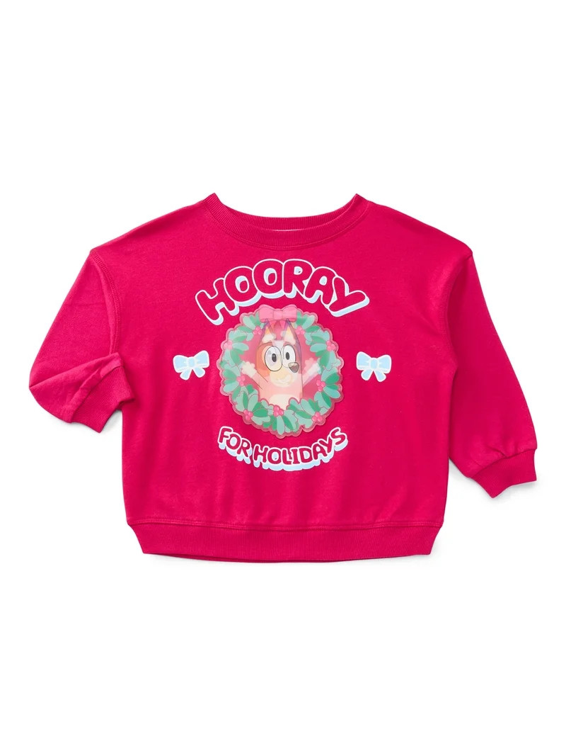 Bluey Toddler Girls Holiday Graphic Sweatshirt, Sizes 12M-5T | Walmart (US)