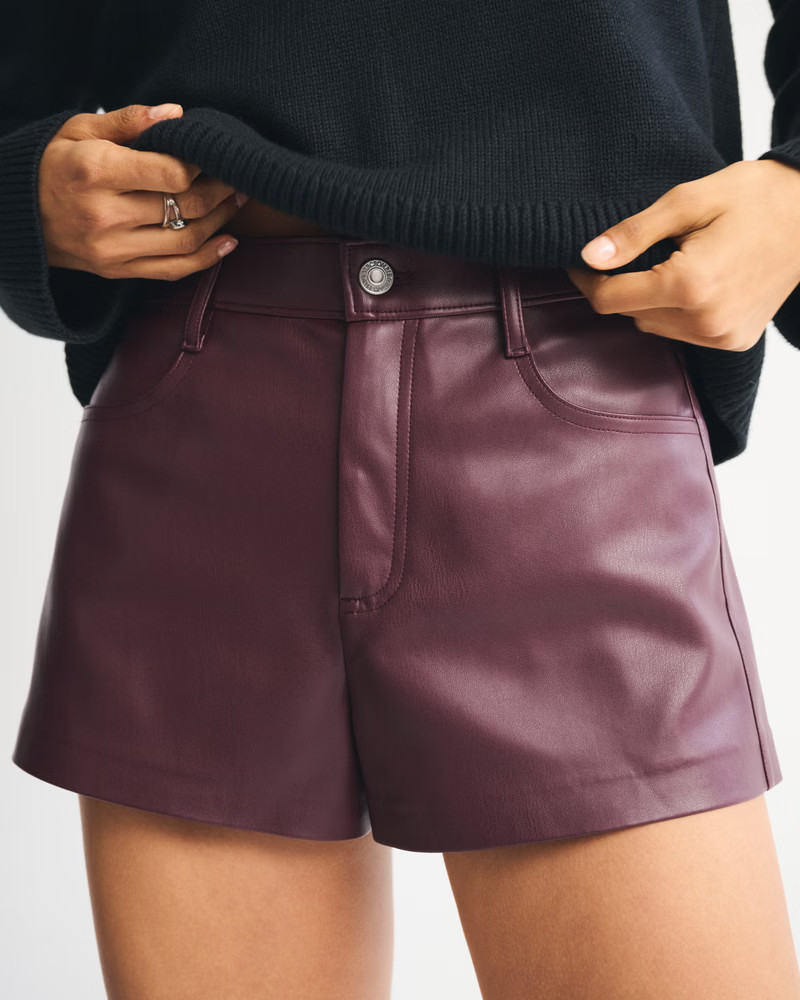 Women's High Rise Vegan Leather Micro Short | Women's Bottoms | Abercrombie.com | Abercrombie & Fitch (US)