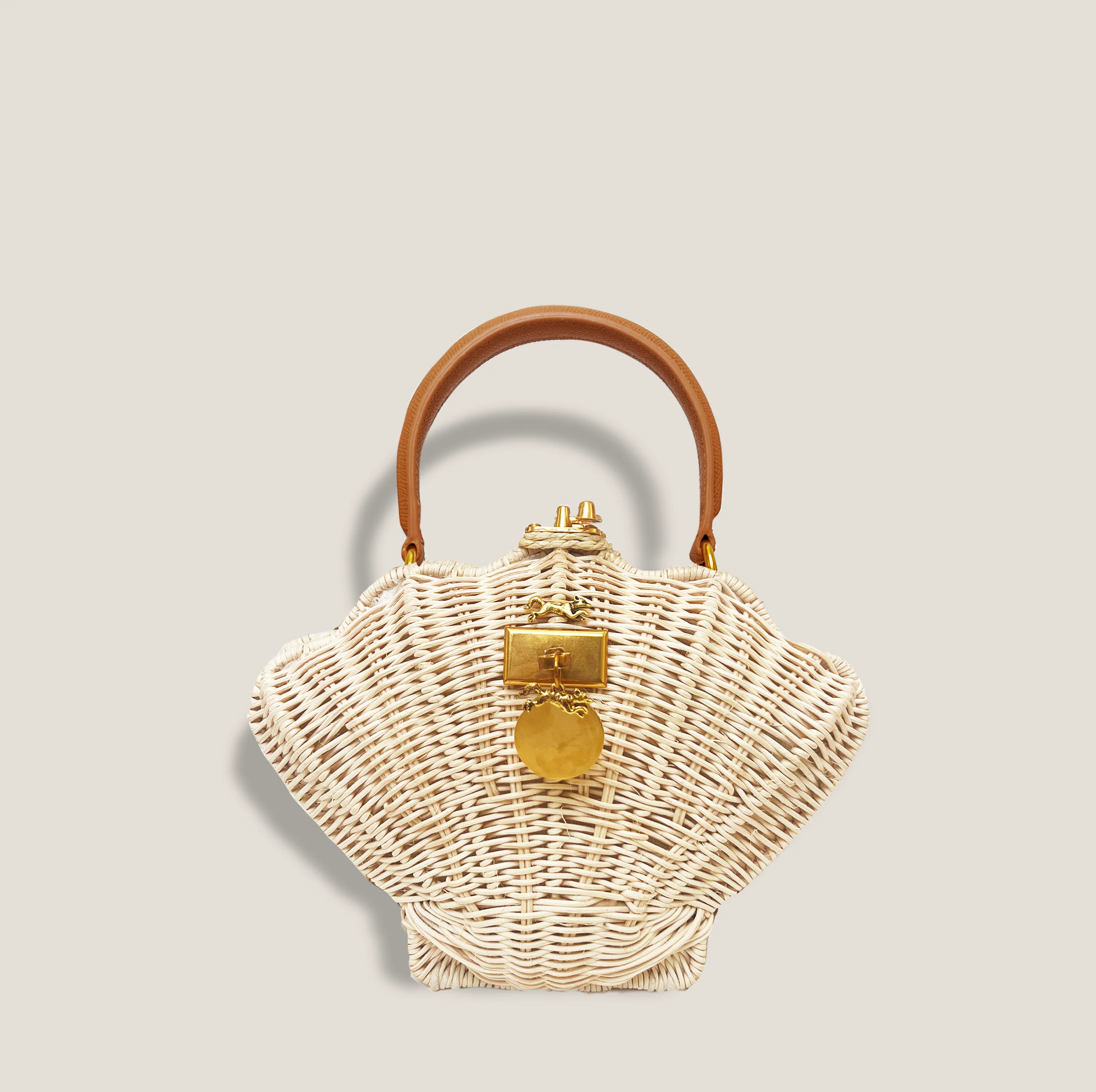 MME.MINK SHELL Clutch - COGNAC | MME.MINK