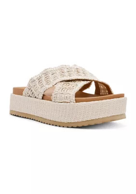 DV Dolce Vita Women's Sivan Platform Crossband Sandals, Ivory, 9M | Belk