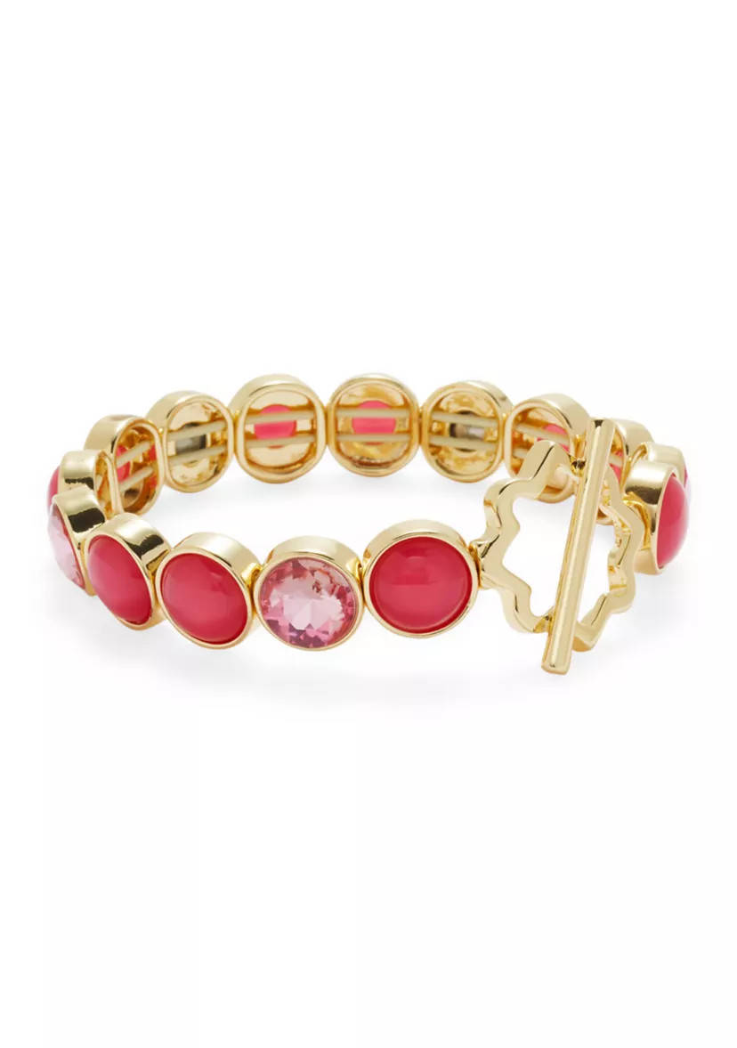Crystal Toggle Charm Flex Bracelet | Belk